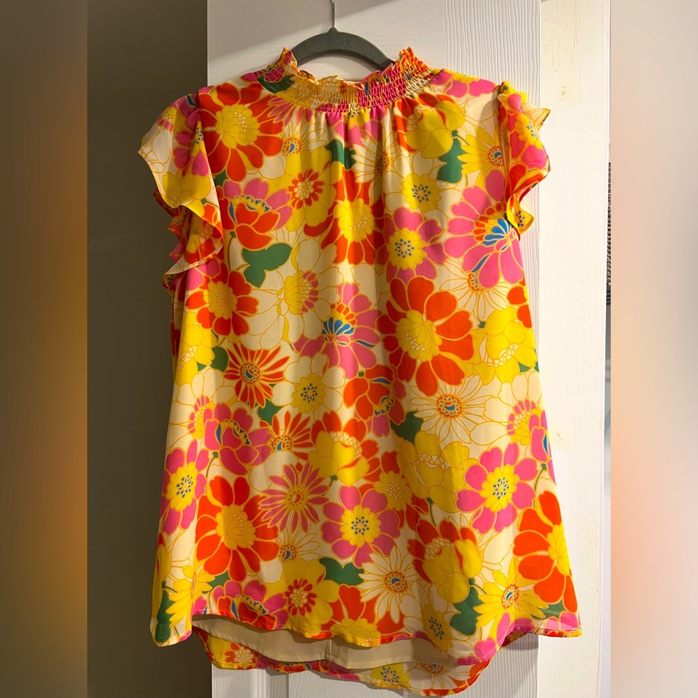 Sugarlips Floral Blouse - Yellow, Pink, Orange